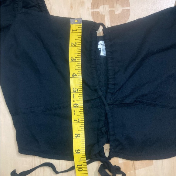 American Eagle Flutter Sleeve Tie Front Crop Top - Picture 9 of 9